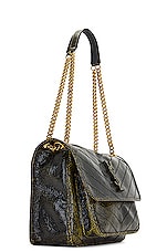 Saint Laurent Medium Niki Chain Bag in Nero & Ocra, view 4, click to view large image.