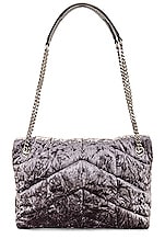 Saint Laurent Small Puffer Chain Bag in Iron Grey, view 3, click to view large image.