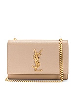 Saint Laurent Small Kate Chain Bag in Dark Beige, view 1, click to view large image.
