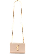 Saint Laurent Small Kate Chain Bag in Dark Beige, view 6, click to view large image.