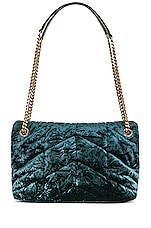 Saint Laurent Small Puffer Chain Bag in Bright Emerald, view 3, click to view large image.