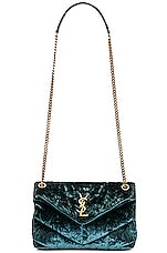 Saint Laurent Small Puffer Chain Bag in Bright Emerald, view 6, click to view large image.