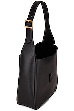 Saint Laurent Small Le 5 A 7 Supple Hobo Bag in Nero, view 5, click to view large image.
