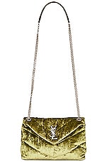 Saint Laurent Small Puffer Chain Bag in Light Avocado, view 6, click to view large image.
