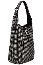 Saint Laurent Medium Le 5 A 7 Supple Hobo Bag in Nero, view 4, click to view large image.
