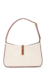 Saint Laurent Le 5a7 Hobo Bag in Greggio & Brick, view 3, click to view large image.