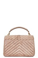 Saint Laurent Medium College Chain Bag in Taupe, view 3, click to view large image.