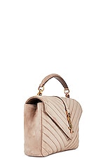 Saint Laurent Medium College Chain Bag in Taupe, view 4, click to view large image.