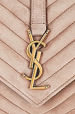 Saint Laurent Medium College Chain Bag in Taupe, view 8, click to view large image.