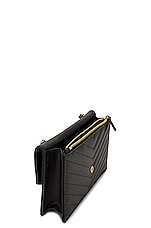 Saint Laurent Cassandra Envelope Chain Wallet Bag in Noir, view 5, click to view large image.