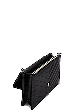 Saint Laurent Cassandra Envelope Chain Wallet Bag in Noir, view 5, click to view large image.