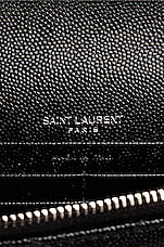 Saint Laurent Cassandra Envelope Chain Wallet Bag in Noir, view 7, click to view large image.