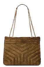 Saint Laurent Medium Loulou Chain Bag in Loden Green, view 3, click to view large image.