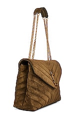 Saint Laurent Medium Loulou Chain Bag in Loden Green, view 4, click to view large image.