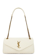Saint Laurent Small Puffer Chain Bag in White Corn, view 1, click to view large image.