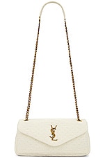 Saint Laurent Small Puffer Chain Bag in White Corn, view 6, click to view large image.