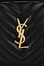 Saint Laurent Medium Lou Bag With Pocket in Nero, view 7, click to view large image.