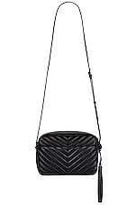 Saint Laurent Medium Lou Bag With Pocket in Nero, view 3, click to view large image.