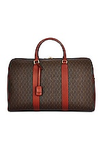 Saint Laurent Le Monogramme 48h Duffle Bag in Chocolate, Khaki & Burgundy, view 3, click to view large image.