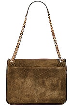 Saint Laurent Medium Niki Chain Bag in Loden Green, view 3, click to view large image.