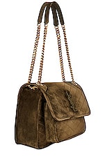 Saint Laurent Medium Niki Chain Bag in Loden Green, view 4, click to view large image.