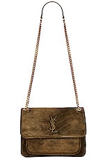 Saint Laurent Medium Niki Chain Bag in Loden Green, view 6, click to view large image.