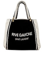 Saint Laurent Shopping Tote in Nero, & Bianco, view 1, click to view large image.