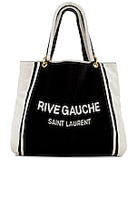 Saint Laurent Shopping Tote in Nero, & Bianco, view 3, click to view large image.
