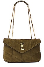 Saint Laurent Toy Puffer Bag in Loden Green, view 1, click to view large image.