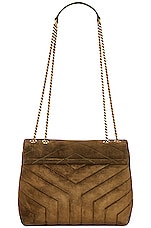 Saint Laurent Small Loulou Chain Bag in Loden Green, view 3, click to view large image.