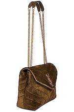 Saint Laurent Small Loulou Chain Bag in Loden Green, view 4, click to view large image.