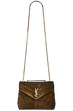 Saint Laurent Small Loulou Chain Bag in Loden Green, view 6, click to view large image.