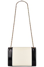 Saint Laurent Small Kate Chain Bag in Off White & Nero, view 3, click to view large image.
