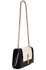 Saint Laurent Small Kate Chain Bag in Off White & Nero, view 4, click to view large image.