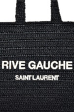 Saint Laurent Rive Gauche Tote Bag in Nero & Crema Soft, view 7, click to view large image.