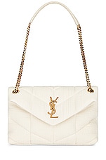 Saint Laurent Small Puffer Chain Bag in Vanilla Ice, view 1, click to view large image.