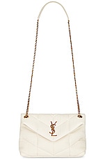 Saint Laurent Small Puffer Chain Bag in Vanilla Ice, view 6, click to view large image.