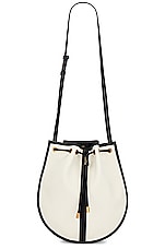 Saint Laurent Daryl Shoulder Bag in Bianco Natural & Nero, view 1, click to view large image.