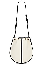 Saint Laurent Daryl Shoulder Bag in Bianco Natural & Nero, view 3, click to view large image.
