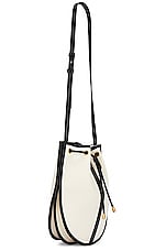 Saint Laurent Daryl Shoulder Bag in Bianco Natural & Nero, view 4, click to view large image.