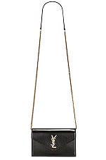 Saint Laurent Chain Wallet Tri Metal Bag in Nero, view 6, click to view large image.