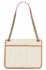 Saint Laurent Medium Niki Chain Bag in Soy Milk & Brown Gold, view 3, click to view large image.