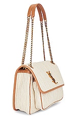 Saint Laurent Medium Niki Chain Bag in Soy Milk & Brown Gold, view 4, click to view large image.