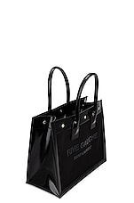 Saint Laurent Small Rive Gauche Tote Bag in Nero, view 5, click to view large image.