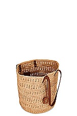 Saint Laurent Medium Panier Souple Bag in Naturale & Brick, view 5, click to view large image.