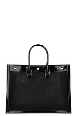 Saint Laurent Rive Gauche Tote Bag in Nero, view 3, click to view large image.