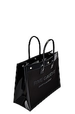 Saint Laurent Rive Gauche Tote Bag in Nero, view 5, click to view large image.