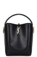 Saint Laurent Le 24 Bucket Bag in Nero, view 3, click to view large image.