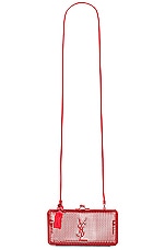 Saint Laurent Cassandra Cage Bag in Rouge Flamme & Rouge Flamme, view 1, click to view large image.