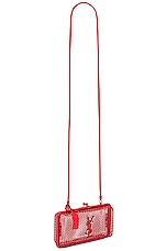 Saint Laurent Cassandra Cage Bag in Rouge Flamme & Rouge Flamme, view 4, click to view large image.